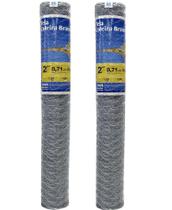 Tela Galinheiro Kit C/2 Galvanizada Metálica Resistente Trançada Fio 22 1.5m x 50m Morlan