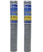 Tela Galvanizada Galinheiro 1,8m x 50m kit 2 Telas