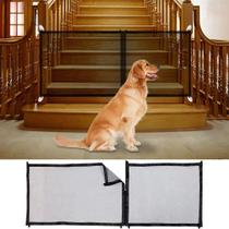 Tela Grade Proteção De Porta C/ Zíper 210cm P/ Cachorro Pet Dog Gato Bebê Criança Rede Isolamento Cerca Casa - CLICK