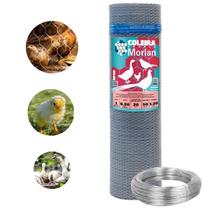 Tela Hexagonal Coleira Morlan 1 BWG 24 1,20m x 50m Arame Fio 16 Galinheiro Viveiro