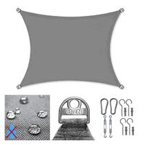 Tela Impermeável Toldo Sombreamento Decorativo Cor Cinza 4x3m + Kit Instalação Tela Impermeável Toldo Sombreamento Decorativo Cor Cinza 4x3m + Kit Instalação