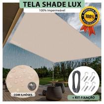 Tela Lona Areia 7x2 M Impermeável Shade Lux + Kit Tela Lona Areia 7x2 M Impermeável Shade Lux + Kit