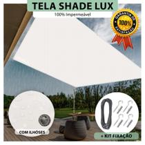 Tela Lona Branca 3.5x3.5 Metros Sombreamento Impermeável Shade Lux + Kit