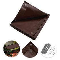 Tela Lona Marrom Shade Lux 5x2 M Impermeável + Kit Fixação Para Pergolado Área Gourmet
