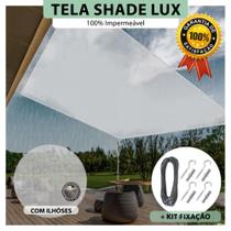 Tela Lona Translúcida 5x2 Metros Sombreamento Impermeável Shade Lux + Kit de Instalação