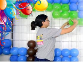 Tela mágica, painel de balões + medidor de balão 60 unidades