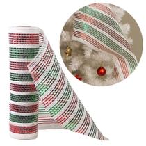 Tela Malha Tule Decorativa Natal Candy Tricolor Vermelho Verde e Branco 25cm x 5m Premium Tela Malha Tule Decorativa Natal Candy Tricolor Vermelho Verde e Branco 25cm x 5m Premium
