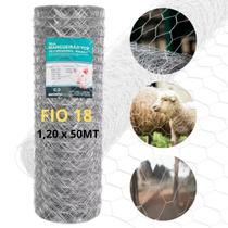 Tela Mangueirão 1,20x50mt Fio 18 Porcos Granja Horta Carneiro Cinza