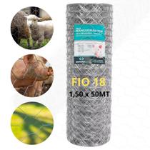 Tela Mangueirão 1,50 X 50m Fio 18 Porcos Horta Rural Ovelha