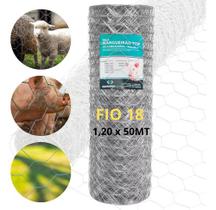 Tela Mangueirão 1,50 X 50m Fio 18 Porcos Horta Rural Ovelha