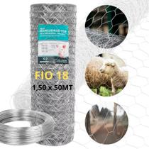 Tela Mangueirão 150x50m Fio 18 Granja Porco Carneiro Brinde Rolo 1Kg Reforçado Resistente