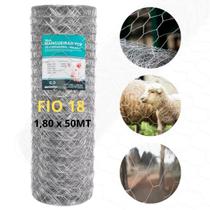 Tela Mangueirão Fio 18 Malha 3 Galvanizada 1,80 x 50m Carneiro Porcos Horta Rural