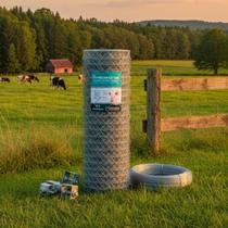 Tela Mangueirão Galvanizada Fio 18 Malha 3 1,00x50m Brinde Arame 1Kg Fio 16 Catraca 4un Rural Porco Horta Cachorro Granja