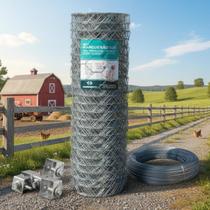 Tela Mangueirão Galvanizada Fio 18 Malha 3 1,50x50m Catraca 4un Rolo 1Kg Aço Cercamento Horta Rural Resistente