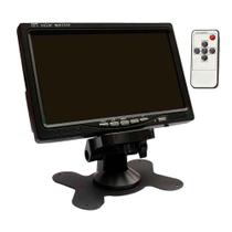 Tela Monitor 7" LCD Colorido, 2 entradas de vídeo (2 AV-in), para Segurança, Carro, Câmera de Ré