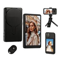 Tela Monitor de Selfie Preto para Celular Tripé e Controle