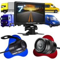 Tela Monitor Lcd Van Caminhão Ônibus 1 Câmera Ré + 1 Frontal
