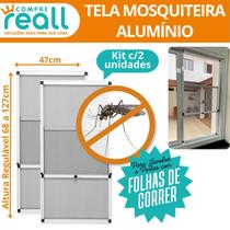 Tela Mosquiteira Ajustável 68 a 127cm x Largura 47cm Kit 2 Unidades Tela Mosquiteira Ajustável 68 a 127cm x Largura 47cm Kit 2 Unidades