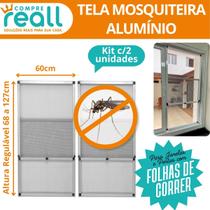 Tela Mosquiteira Ajustável para Janela 68 a 127cm x 60cm Alumínio Kit 2