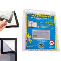 Tela Mosquiteira com tiras autocolantes para janelas Mosquitos pernilongos insetos Polyester 125 x 1,55