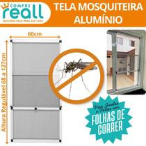 Tela Mosquiteira em Alumínio Altura regulável de 68 a 127cm e Largura 60cm