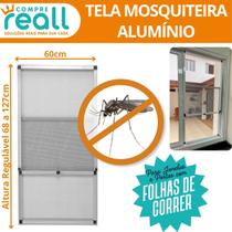 Tela Mosquiteira em Alumínio Altura regulável de 68 a 127cm e Largura 60cm