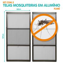 Tela Mosquiteira em Alumínio - Altura regulável - Largura 60 cm - Kit c/ 2 pçs