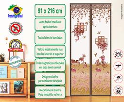 Tela mosquiteira magnética anti insetos mosquitos 91x215 cm