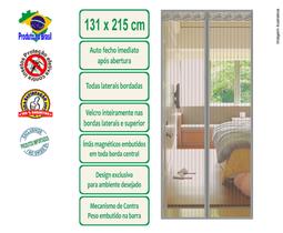 Tela mosquiteira magnética auto fecho cor prateada listrada vertical - 131x215 cm Tela mosquiteira magnética auto fecho cor prateada listrada vertical - 131x215 cm