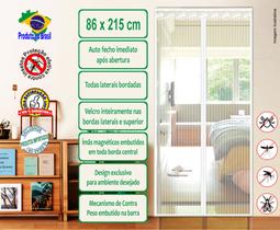 Tela mosquiteira magnética para porta cor branca 86 x 215 cm