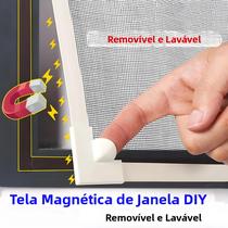 Tela Mosquiteira Magnética Removível E Lavável Para Janela 2024 Anti-Mosquito E Insetos Voadores DIY