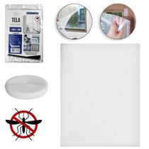 Tela Mosquiteiro De Poliester Para Porta E Janela Com tiras autocolantes 130x150cm