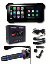 Tela Moto Carplay e Android Auto Sem Cabo Touch 6,25 Polegadas 12V 2 Câmeras Gravação DVR Viagens Controle Guid