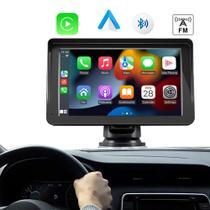 Tela Multimídia Portátil Universal Com Espelhamento Sem Fio, Bluetooth, Tela de 7, USB e Carplay - Não precisa de moldur