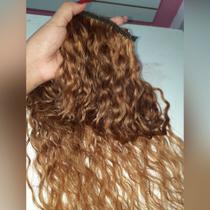 Tela para mega hair Cabelo Humano Cacheado loiro mel 60/65