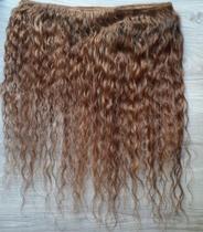 Tela para mega hair Cabelo Humano Cacheado loiro mel 65cm um metro 80g