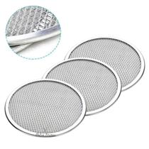 Tela Para Pizza Em Alumínio 25 cm Resistente Kit 3 Peças Tela Para Pizza Em Alumínio 25 cm Resistente Kit 3 Peças