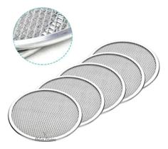 Tela Para Pizza Em Alumínio 45 cm Resistente Kit 5 Peças Tela Para Pizza Em Alumínio 45 cm Resistente Kit 5 Peças