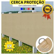 Tela Privacidade Areia Ck200 4.5x1 Metros Com Acabamento Cerca de Proteção Shade 200 G/m2