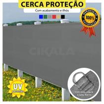 Tela Privacidade Cinza Ck200 2x1.5 Metros Com Acabamento Cerca de Proteção Shade 200 G/m2
