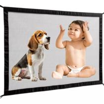 Tela Proteção Portão Cães Raça Pequena Protect Pet 90 X 70cm Malha Protege Crianças