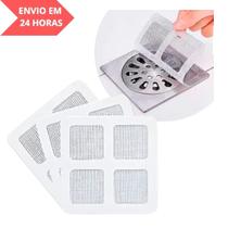 Tela Protetora Adesiva 10x10cm para Ralo Kit com 10 Unidades