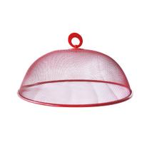 Tela protetora de alimentos em metal com alça no topo 28cm Tela protetora de alimentos em metal com alça no topo 28cm