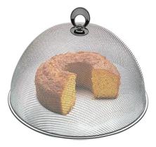 Tela Protetora De Alimentos Redonda Bolos Pães De Metal 30cm