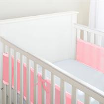 Tela Protetora Tela Respiravel Laterais Do Berço Maior segurança ao seu Bebe chá de Bebe Revelação Baby Deluxe Rosa lisa Maior Circulação De Ar