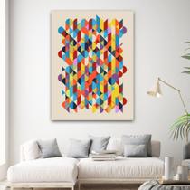 Tela Quadro Decorativo p para Sala Quarto Hall Arte Colorida geometrica 90x60