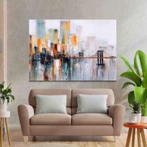 Tela Quadro Decorativo p para Sala Quarto Hall Cidade abstrato Pintura 90x60
