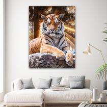 Tela Quadro decorativo p sala Tigre por do sol 98x70