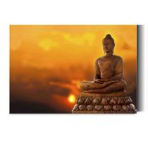 Tela Quadro Decorativo Para sala Buda Budda Dourado 60x40 Quadro Quarto Hall Cozinha