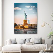 Tela Quadro Decorativo Para sala Estatua Liberdade Nova York 60x40 Quadro Quarto Hall Cozinha